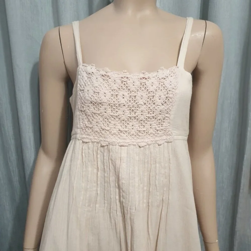 FOREVER NEW AU-8 Light Peach Dress Lined Empire Line Waist w/ Embroidery A-Line - Picture 5 of 14